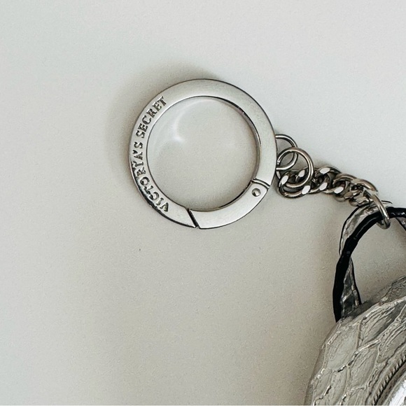 Victoria’s Secret Mini Backpack Bag Charm | Silver Snake Print | NWOT - Picture 2 of 7